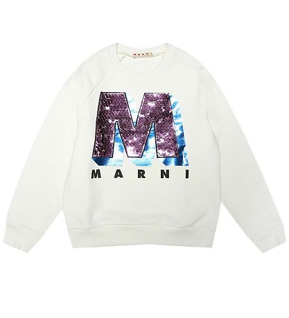 Marni Sweatshirt - Wit m. Pailletten Marni Sweatshirt - Wit m. Pailletten