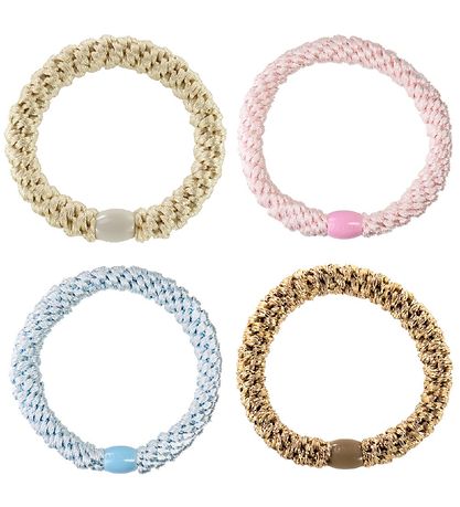 Kknekki Hårsnoddar - 4-pack - Blå/Rosa/Beige Kknekki Hårsnoddar - 4-pack - Blå/Rosa/Beige