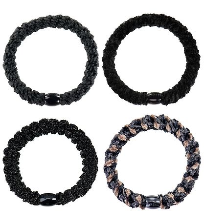 Kknekki Hair elastics - 4-Pack - Black Mix