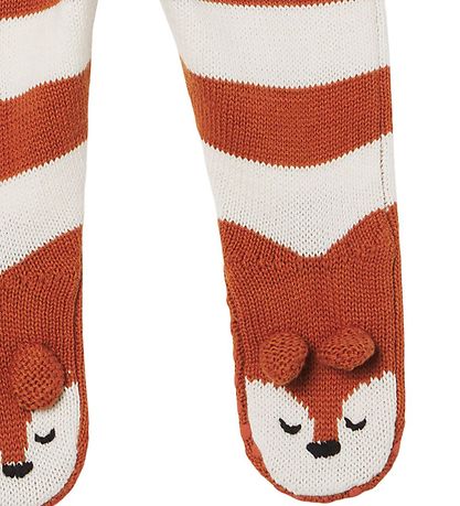 Stella McCartney Kids Leggings w. Footies - Knitted - White/Brow Stella McCartney Kids Leggings w. Footies - Knitted - White/Brow