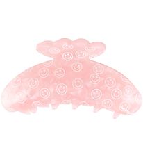 By Stær Haarclip - Asta - 10x5 cm - Smiley Roze