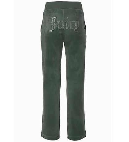 Juicy Couture Velvet Trousers - Dark Moss