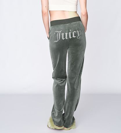 Juicy Couture Velvet Trousers - Dark Moss