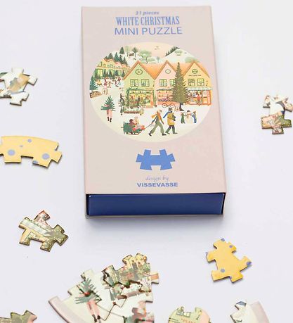 Vissevasse Puzzle Game - Mini - 11x11 cm - White Christmas Vissevasse Puzzle Game - Mini - 11x11 cm - White Christmas