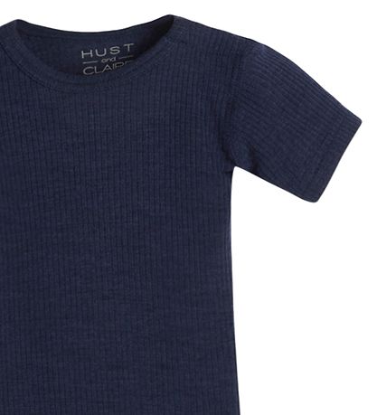 Hust and Claire Bodysuit s/s - Bet - Rib - Wool - Navy