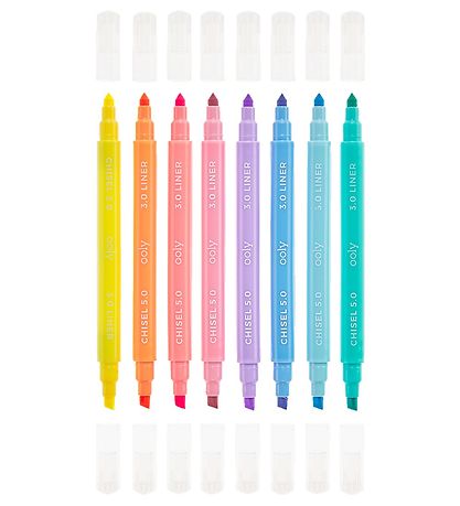 Ooly Double-Sided Markers - 8 Pcs - Pastel Liners Dual Tip Marke