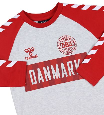 Hummel Blouse - DBU - Grey Melange - Gray heather/Red