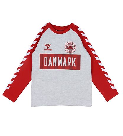 Hummel Blouse - DBU - Grey Melange - Gray heather/Red
