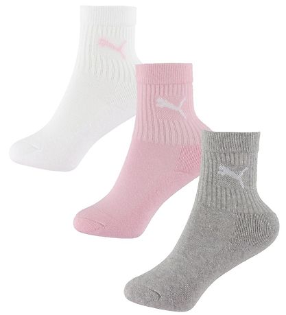 Puma Socks - Kids Regular Crew - 3-Pack - Rose Water Puma Socks - Kids Regular Crew - 3-Pack - Rose Water