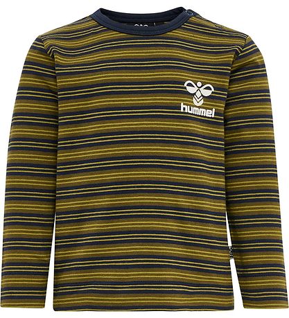 Hummel Blouse - HmlUnited T-Shirt L/s - Striped - Black Iris/Gre