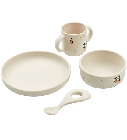 Liewood Dinner Set - Silicone - 4 Parts - Vivi - Peach/Sea Liewood Dinner Set - Silicone - 4 Parts - Vivi - Peach/Sea