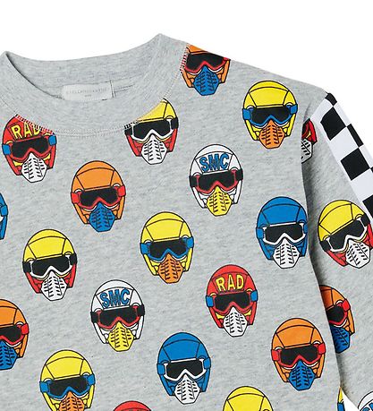 Stella McCartney Kids Sweatshirt - Grijs Gevlekt m. Helmen