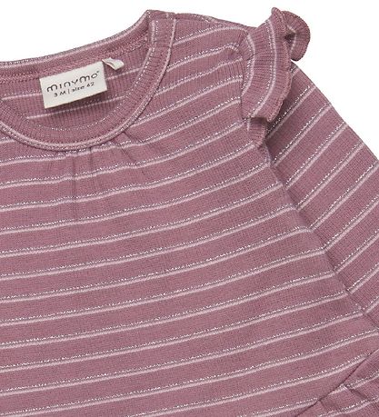 Robe Minymo - Rib - Raisin sec/Argent Rayé