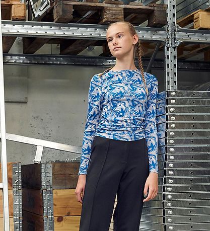 Hound Blouse - Graphic Top - Cobalt Blue Mix