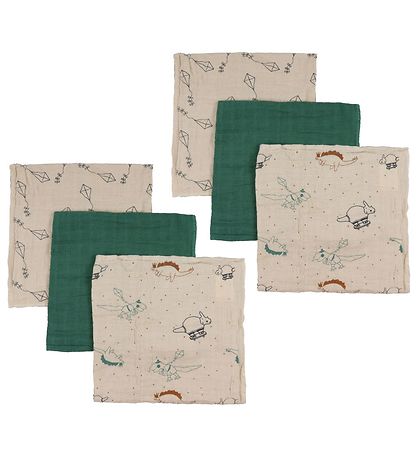 Pippi Baby Hydrofiele Doek - 6-pack - 65x65 cm - Deep Lichen Gre