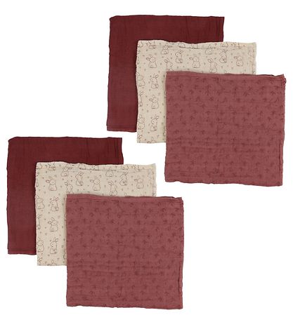 Pippi Baby Muslin Cloths - 6-Pack - 65x65 cm - Old Rose
