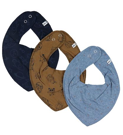 Pippi Baby Drool bib - 3-Pack - Ashley Blue