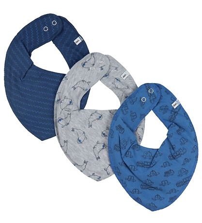 Pippi Baby Drool bib - 3-Pack - Vallarta Blue