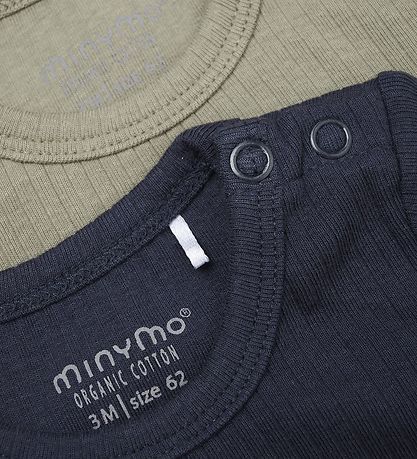 Minymo Bodysuit l/s - 2-Pack - Dark Navy