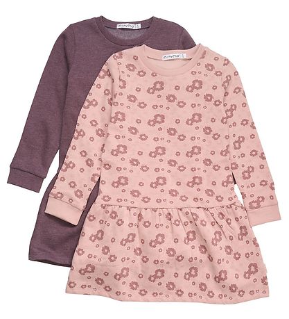 Minymo Sweat Dress - 2-Pack - Misty Rose Minymo Sweat Dress - 2-Pack - Misty Rose