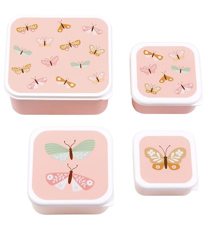 A Little Lovely Company Lunchbox Set - 4 pcs - Butterflies A Little Lovely Company Lunchbox Set - 4 pcs - Butterflies