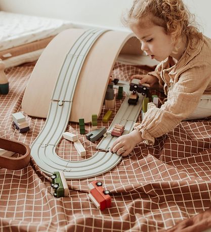 Play&Go Play Mat - Ø140 - Grid Brown Play&Go Play Mat - Ø140 - Grid Brown