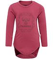 Hummel Bodysuit L/s - hmlHelga - Earth Red w. Logo