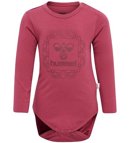 Hummel Bodysuit L/s - hmlHelga - Earth Red w. Logo