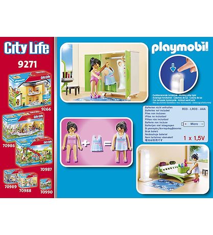Playmobil City Life - Soverom - 9271 - 38 Deler Playmobil City Life - Soverom - 9271 - 38 Deler