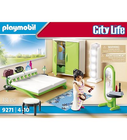 Playmobil City Life - Soverom - 9271 - 38 Deler Playmobil City Life - Soverom - 9271 - 38 Deler