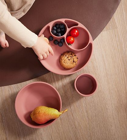 Filibabba Plate - Silicone - Partitioned - Pink Filibabba Plate - Silicone - Partitioned - Pink