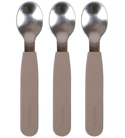 Filibabba Silikonlöffel 3er-Pack - Warm Grey