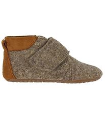 Pom Pom Slippers - Wool - Brown Melange Pom Pom Slippers - Wool - Brown Melange