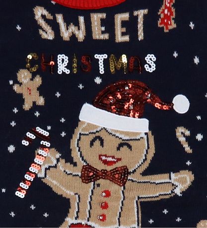 Jule-Sweaters Blouse - Cute Cookie Man - Knitted - Blue Jule-Sweaters Blouse - Cute Cookie Man - Knitted - Blue
