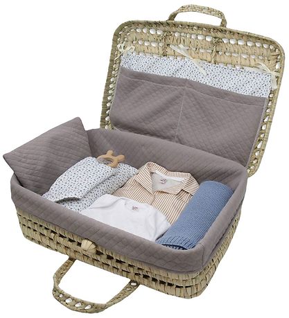 Asi Doll Accessories - Doll trunk - Vintage Print Grey And Blue