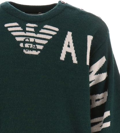 Emporio Armani Blouse - Wool/Acrylic - Green/White