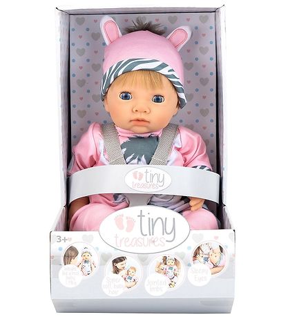Poupée av. Cheveux blonds Tiny Treasures - Tenue zèbre Poupée av. Cheveux blonds Tiny Treasures - Tenue zèbre