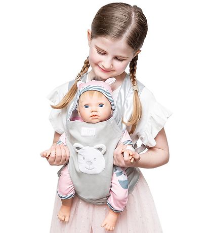 Tiny Treasures Doll Accessories - Baby Carrier - Grey w. Bear Tiny Treasures Doll Accessories - Baby Carrier - Grey w. Bear