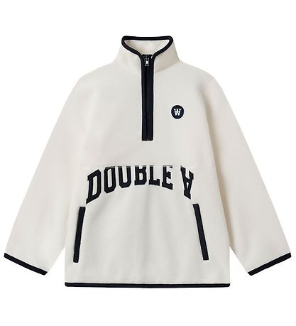 Wood Wood Fleece Jumper - Don - Off White w. Navy