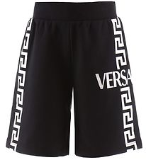 Versace Sweat Shorts - Black w. White Versace Sweat Shorts - Black w. White
