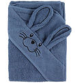 Nørgaard Madsens Babyhandduk m. Kaninöron - 100x100 cm - Denim