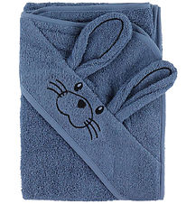 Nørgaard Madsens Baby towel w. Rabbit ears - 100x100 cm - Denim Nørgaard Madsens Baby towel w. Rabbit ears - 100x100 cm - Denim