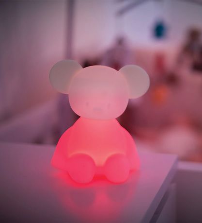 Nattou Night Lamp - Silicone - LED - Mouse - 12x14x15 cm - White