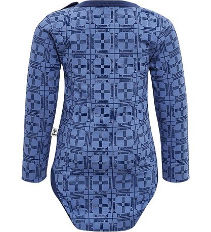 Hummel 보디수트 긴팔 - hmlCheck - 블루 호라이즌