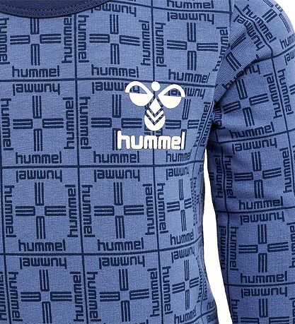 Hummel 보디수트 긴팔 - hmlCheck - 블루 호라이즌