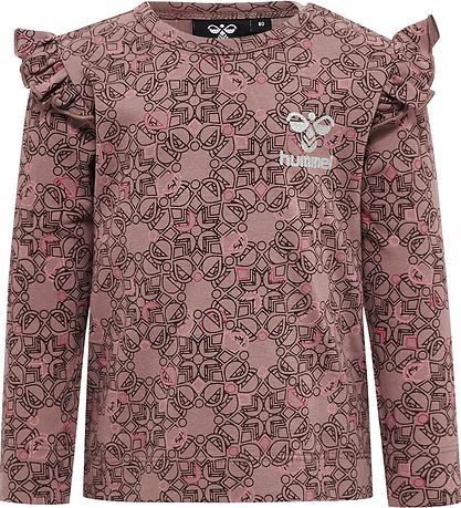 Hummel Blouse - hmlFia - Deep Taupe w. Silver Glitter Hummel Blouse - hmlFia - Deep Taupe w. Silver Glitter