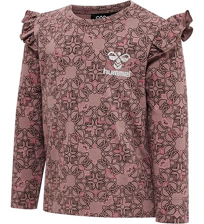 Hummel Blouse - hmlFia - Deep Taupe w. Silver Glitter Hummel Blouse - hmlFia - Deep Taupe w. Silver Glitter
