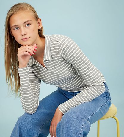 Hound Blouse - Rib Striped - Grijs/Wit