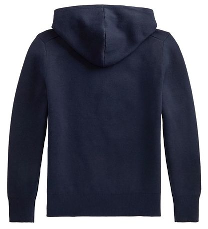 Polo Ralph Lauren Hoodie - Knitted - Letterman - Navy w. Yellow/