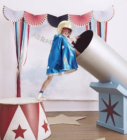 Meri Meri Costume - Cloak, Maybe and Bracelet - Blue Superhero